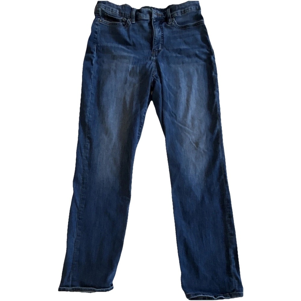 Lauren Ralph Lauren Women's Stretch Jeans Blue Denim Button Zip 5-Pocket Logo